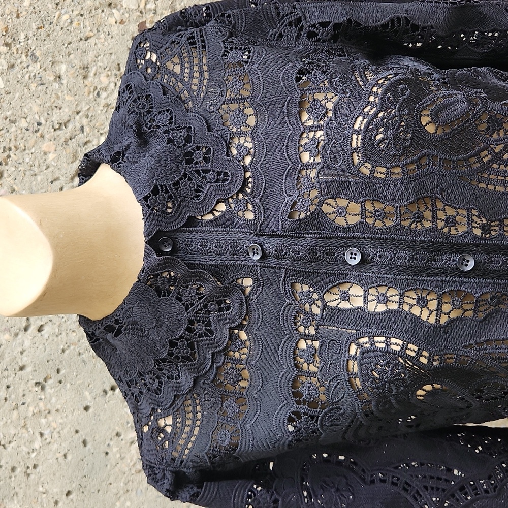 Joie black lace blouse - Picture 2 of 12